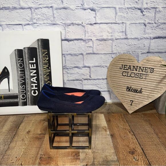 Retired Rothy’s Women's Navy Blue Honeycomb Luxury Ballet Flats US Size 6 1/2 - Picture 4 of 13